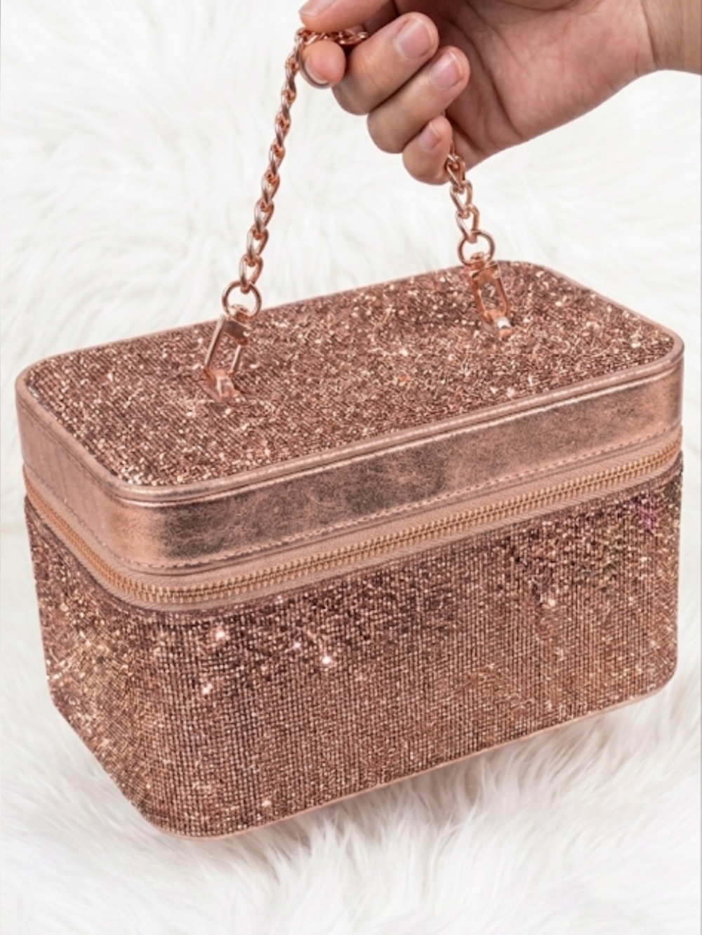 VINTAGE RARE VICTORIA’S SECRET PINK SEQUIN VANITY MAKEUP TRAIN CASE BAG TRAVEL